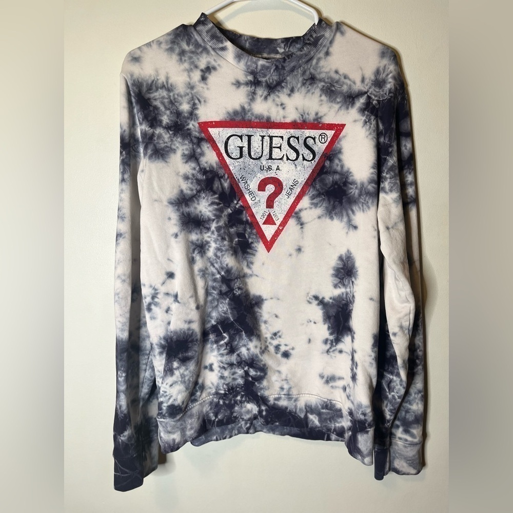 Men's Tie-Dye  Guess Logo Graphic Sweatshirt size Large - Picture 5 of 6